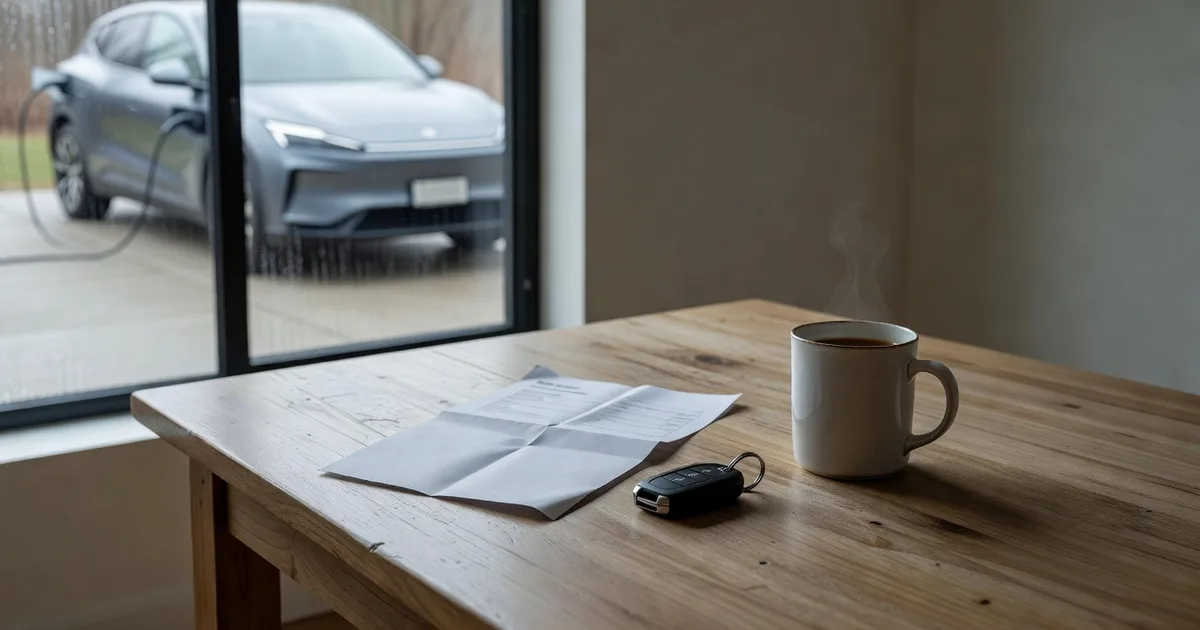 A kitchen table with a household electricity bill face down